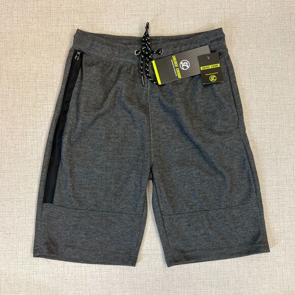 Sacred Crown Shorts Mens S Small Gray Zip Pocket Stretch Waist Drawstring Tie - Picture 2 of 9